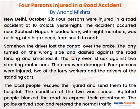 An Accident Essay In English Easy Road Accident Essay