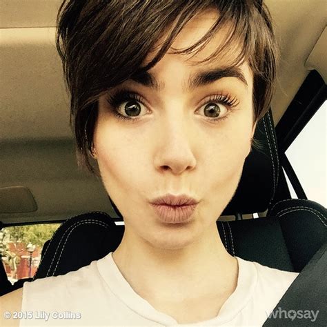 Lily Collins New Haircut Is The Perfect Summer ‘do Via Brit Co Lilly Collins Short Hair