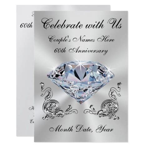 Personalized 60th Wedding Anniversary Invitations
