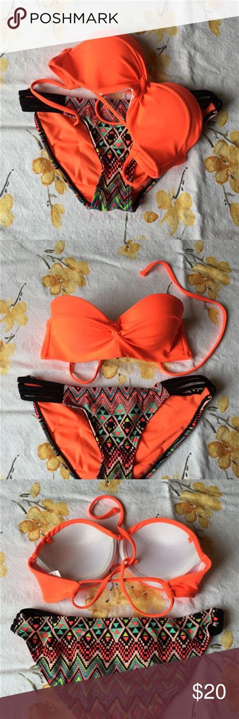 Bright Beautiful Orange Bikini Bikinis Orange Bikini Strappy Bottoms