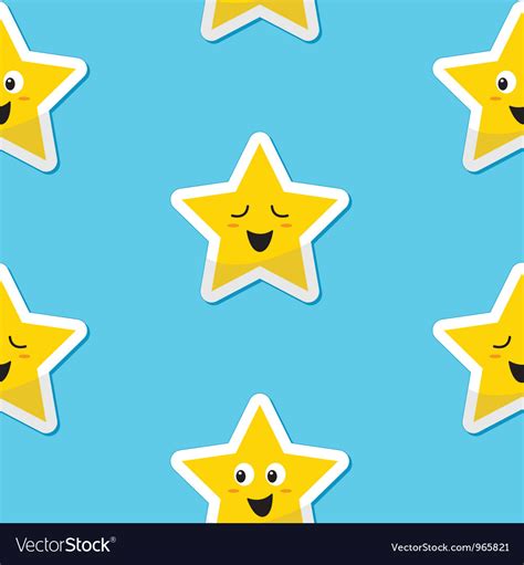 Seaseamless Happy Stars Background For Kids Vector Image