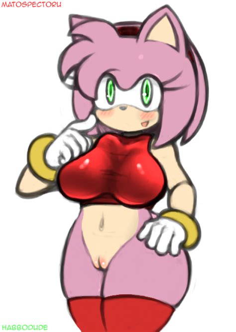 Rule 34 Amy Rose Anthro Big Breasts Blush Bottomless Breasts Female