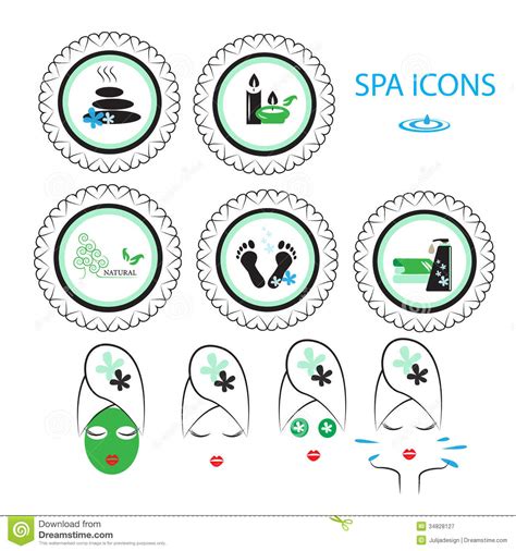 Spa Icons Set Stock Vector Illustration Of Body Hygiene 34828127