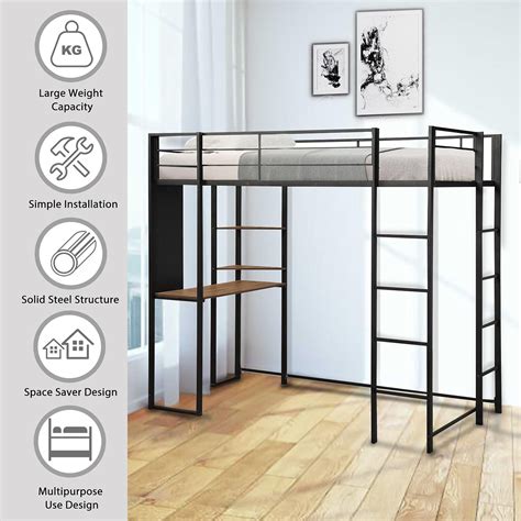 Metal Twin Loft Bed Loft Bed With Desk Twin Size Loft Bed Frame With