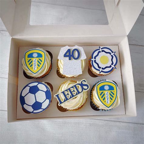Leeds United Themed Cupcake Toppers Personalised With Age Etsy Uk