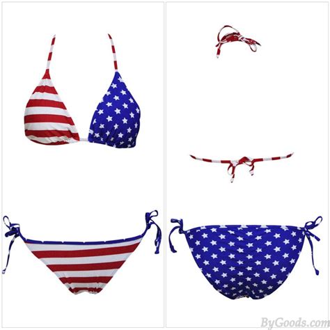 american flag sexy tie belt bikini bikinis et maillots de bain vêtements bygoods