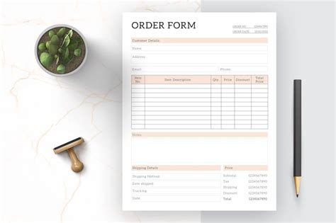 Editable Word Wholesale Order Form Template Product Order Etsy