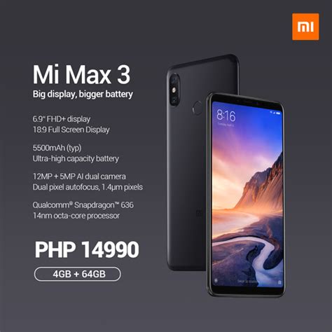 Xiaomi mi max 2 launched in june, 2017. Xiaomi Mi Max 3 is coming to the Philippines; Priced at ...