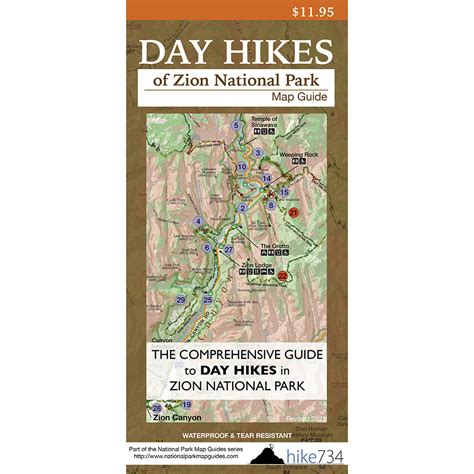 Day Hikes Of Zion National Park Map Guide