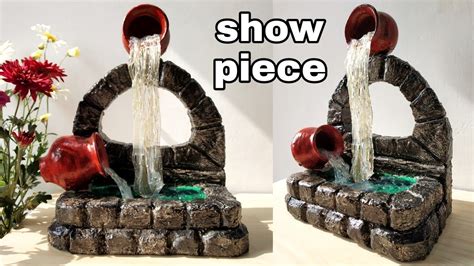 How To Make Rock Fountain Waterfall Show Piece Youtube