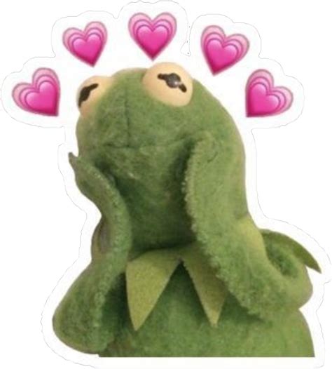 Kermit Kermitthefrog Cute Cool Love Hearts Heartcrown Kermit Meme Transparent Cartoon
