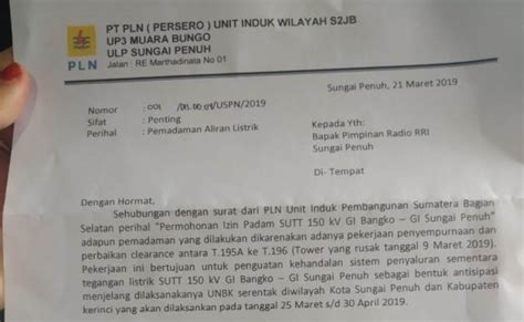 Pelajari Surat Pemberitahuan Pemadaman Listrik Terbaik Contoh Surat