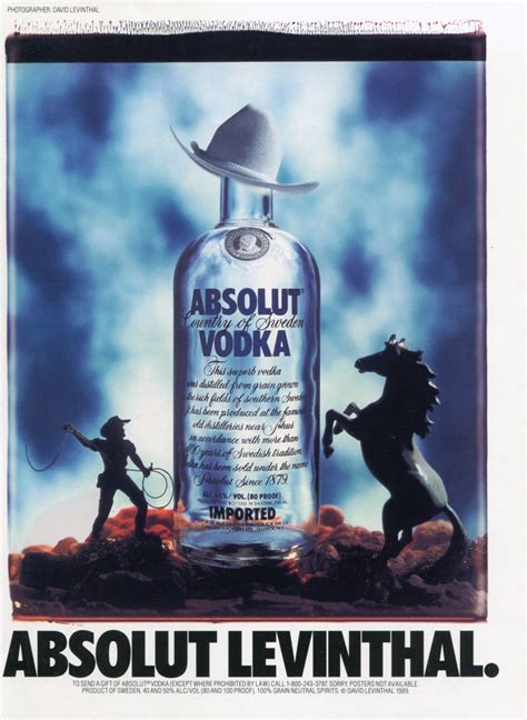 David Levinthal Absolut Levinthal Absolut Vodka Ad Advert Magazine Advertisement