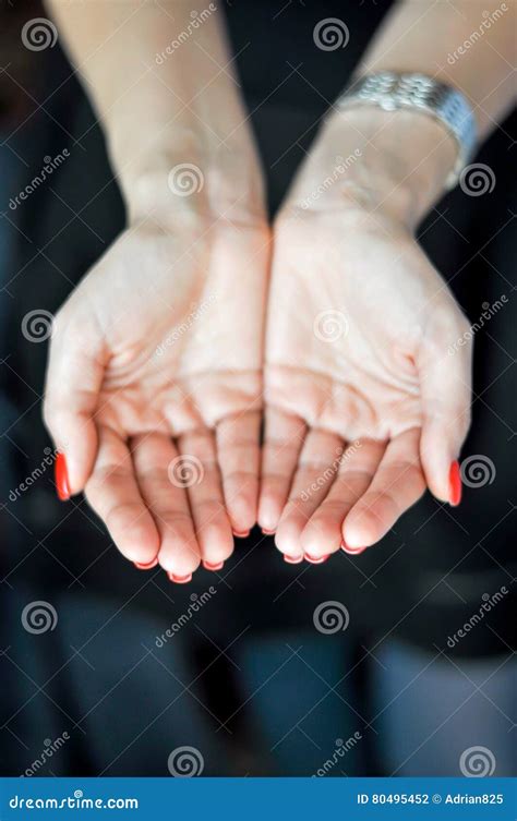 Woman Holding Her Hands Cupped Stock Photo Image Of Gesture Support