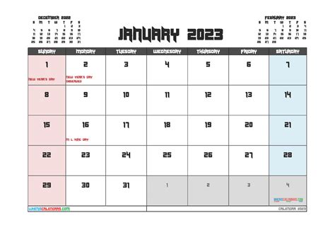 January 2023 Calendar Pdf Time And Date Calendar 2023 Canada
