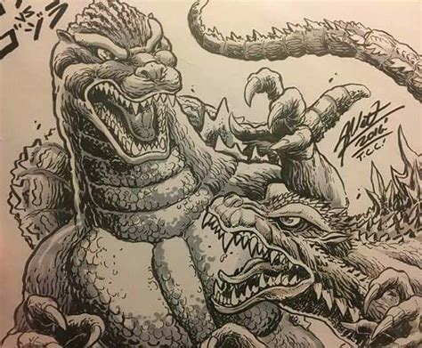 Heisei Godzilla Vs Millennium Godzilla Art By Kaijusamurai Matt Frank