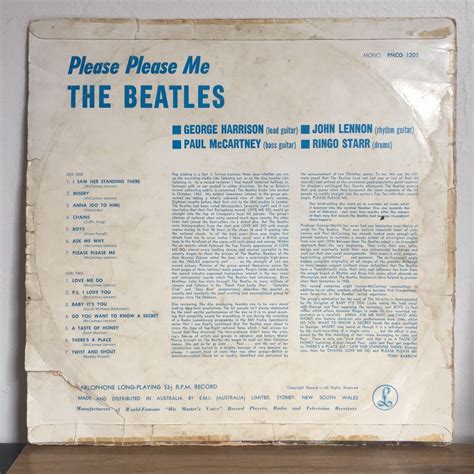 The Beatles Please Please Me Oz 1st Press Black And Gold Parlophone