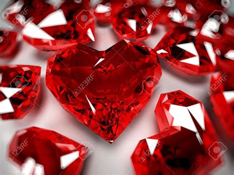 3d Rendered Illustration Of Some Heart Shaped Rubies Stock Photo