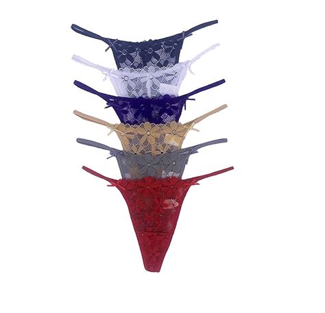 Womens Sexy Lace Thongs G Strings 6 Pack G2102 L293 L294 Clothing And Accessories