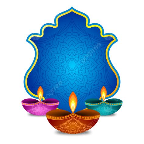Happy Diwali Festival Diya With Mandala Pattern Deepawali Diwali 2022