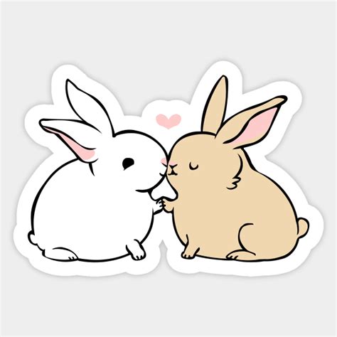 Bunny Kisses Bunny Sticker Teepublic