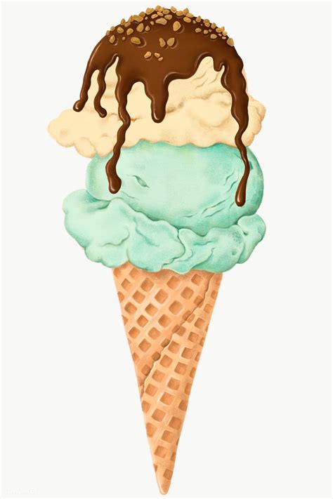 Hand Drawn Ice Cream Cone Transparent Png Free Image By Rawpixel Com Noon Ice Cream
