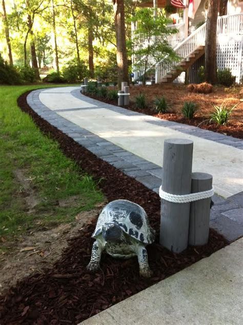 A Tortoise Crawling In The Middle Of A Walkway
