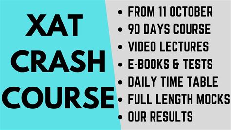 XAT Crash Course From 11 October Video Classes Practice Books XAT