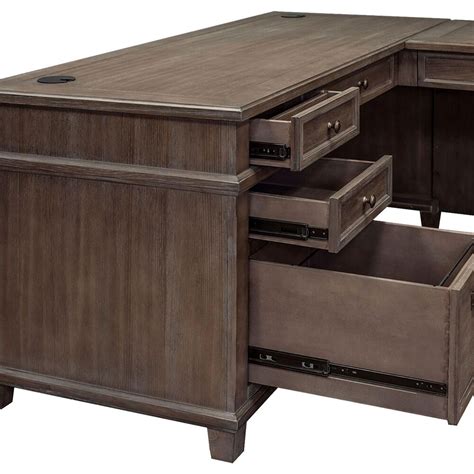 Wycliff Bay Carson L Shaped Right Return Desk In Weathered Dove Nfm