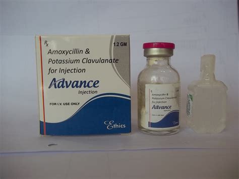 Advance Inj Amoxicillin 1000mg Clavulanic Acid 200mgvial 12 Gm