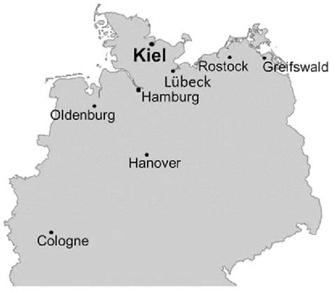 Map Of North Western Germany Indicating Participating Cancer Clinics