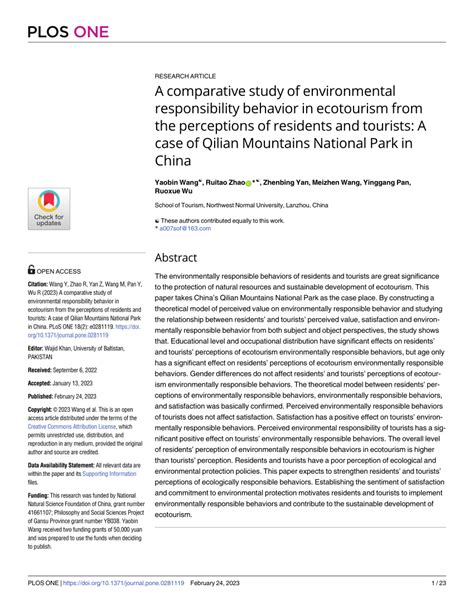 Pdf A Comparative Study Of Environmental Responsibility Behavior In
