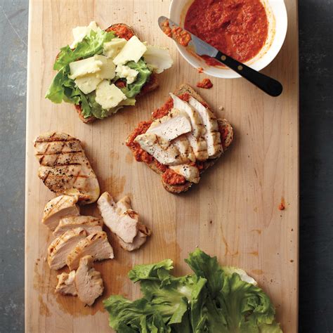 Smoky Bell Pepper Pesto On Grilled Chicken Sandwiches Recipe Martha Stewart