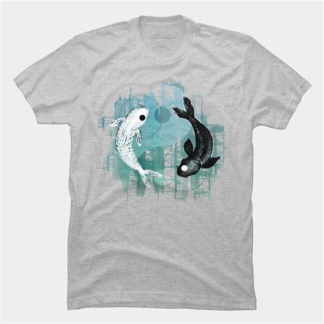 Yin Yang Koi Fishes T Shirt By Enotsgnik Design By Humans