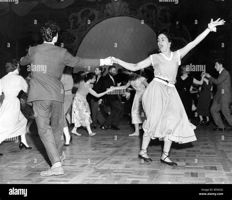 A Couple Enjoying Rock N Roll Dancing Jiving At Nottingham Palais Stock