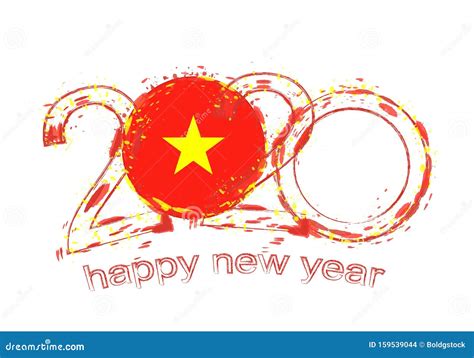 Happy New 2020 Year With Flag Of Vietnam Stock Vector Illustration Of