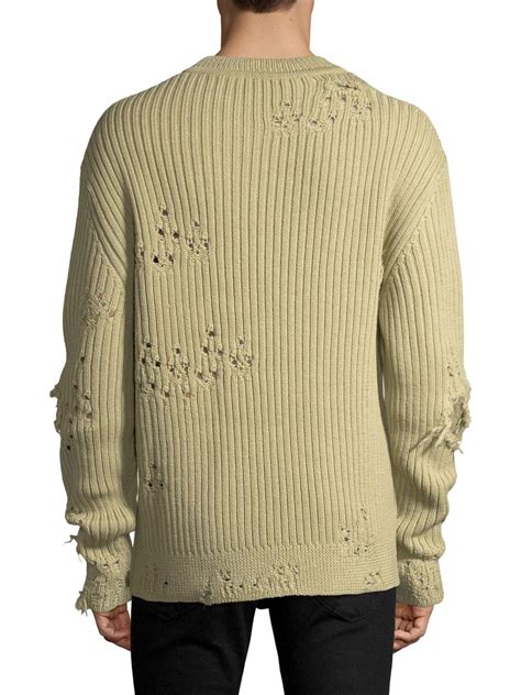 Yeezy Cotton Ribbed Distressed Sweater For Men Lyst