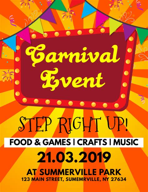 Carnival Event Flyer Template Postermywall