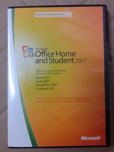 Microsoft Office 2007 Home Student 3 User Dvd Word Excel Powerpoint