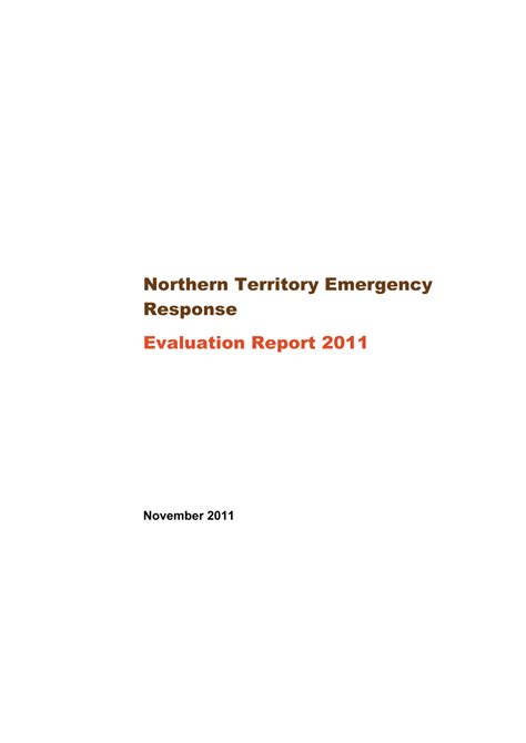 Pdf Northern Territory Emergency Response Evaluation Report