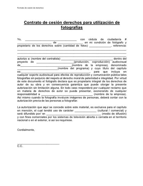 Formato De Cesionderechosdeautor