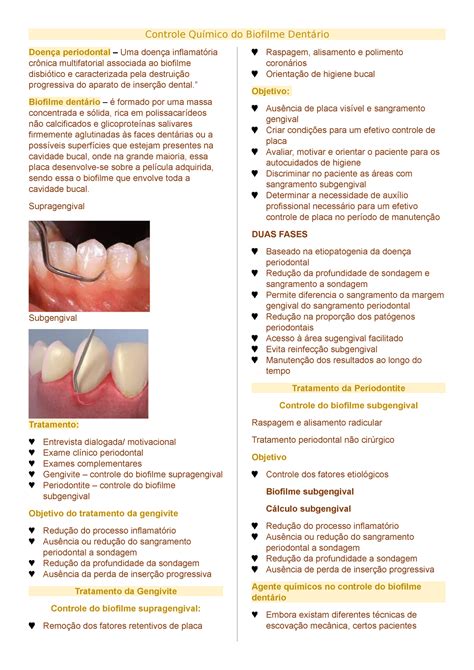 Controle Químico Do Biofilme Dentário Cirurgia Oral Uff Studocu