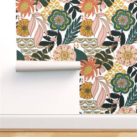 Download this free vector about indian floral luxury ornament pattern., and discover more than 12 million professional graphic resources on freepik. Peel-and-Stick Removable Wallpaper Bohemian Tropical ...