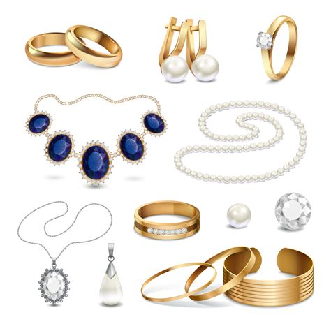 Jewelry Accessories Realistic Set 483578 Vector Art At Vecteezy