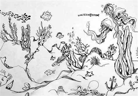 Under The Sea Drawing By Vero Lezama Saatchi Art