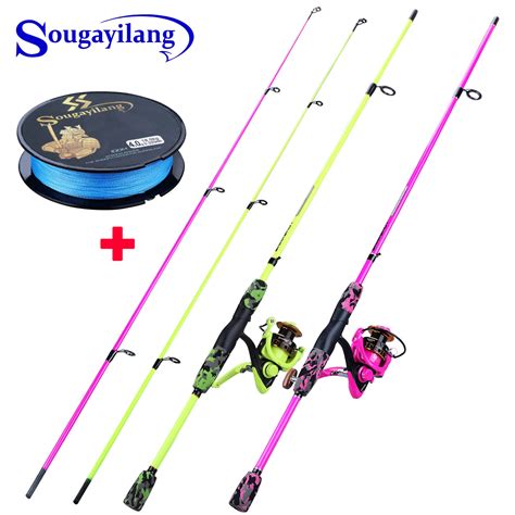 Sougayilang Fishing Rod And Reels Set M Carbon Fiber Sections Spinning Rod And Bb