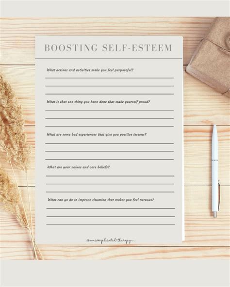 Boosting Self Esteem Worksheet For Therapists Counselors And Coaches — Uncomplicated Therapy