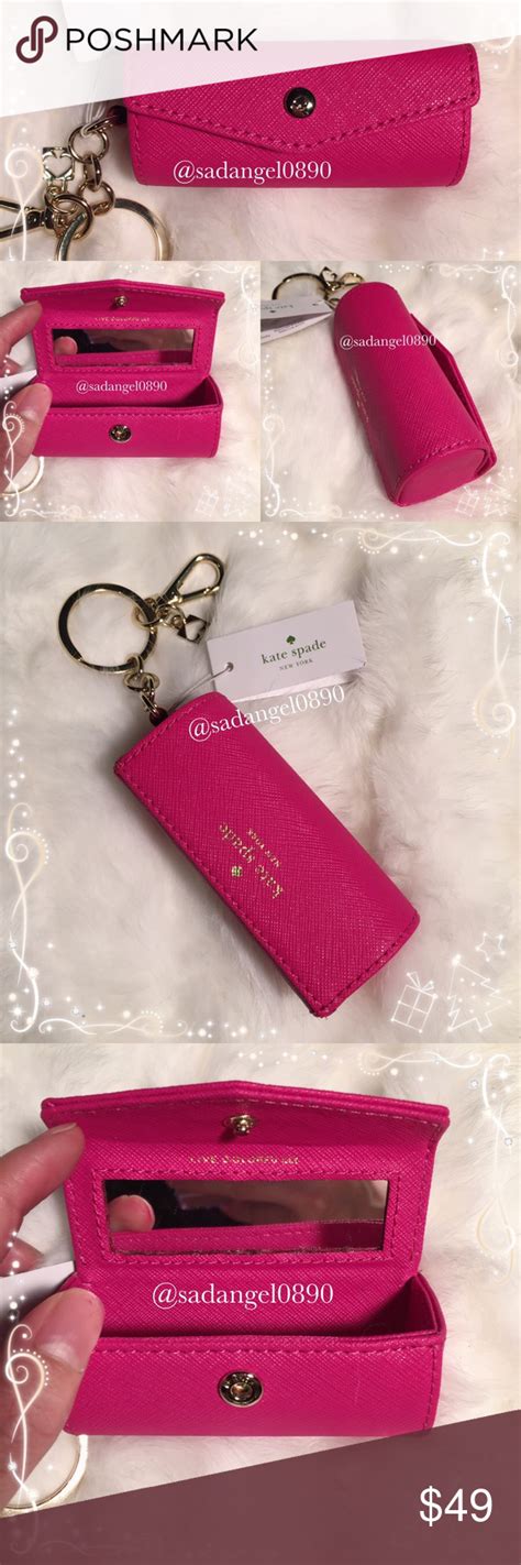 Also the plunge on every card slot is inspired by the curves of signature mark. 🆕KATE SPADE SAFFIANO LIPSTICK HOLDER KEYCHAIN | Kate spade, Lipstick holder, Kate spade accessories