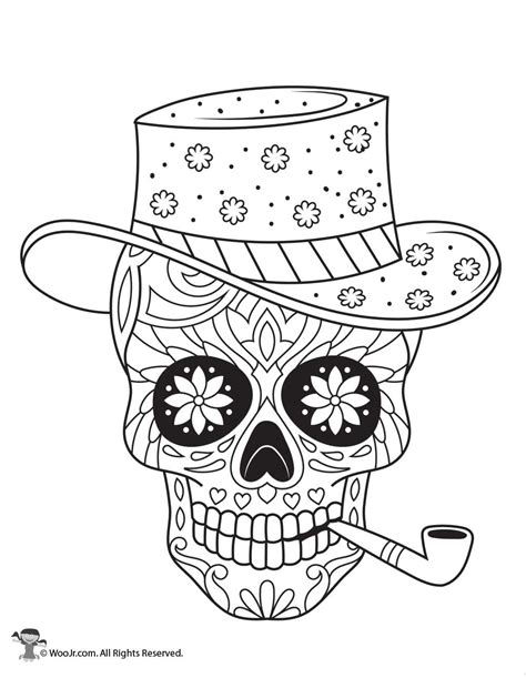 Printable sugar skull coloring pages at getdrawings free download. Sugar Skulls Adult Coloring Page | Woo! Jr. Kids Activities