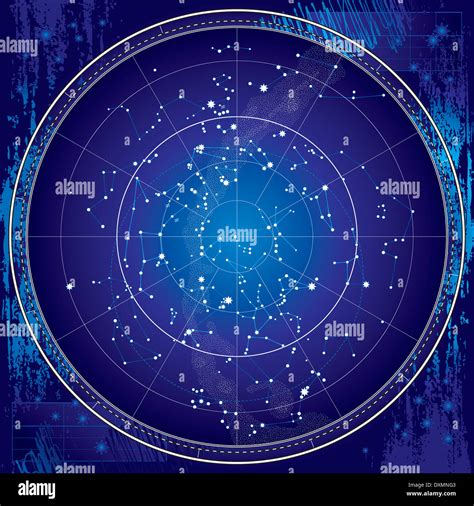 Celestial Map Of The Night Sky Astronomical Chart Of Northern